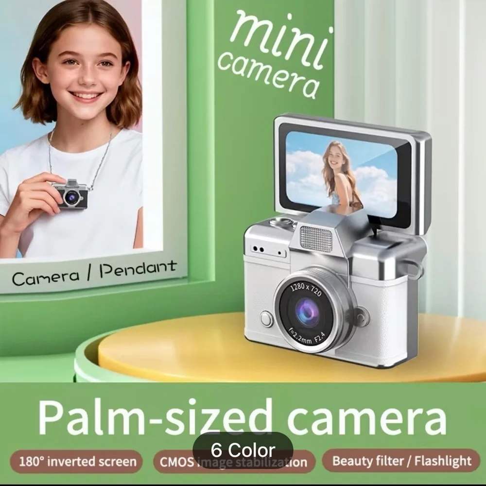 Black mini Digital Camera with Flip Screen